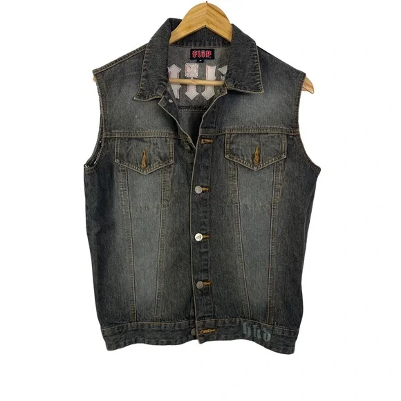 ￼ Eco Bio Washed Denim Jumper Vest パーバーズ Eco Bio Washed Denim Jumper Vest
